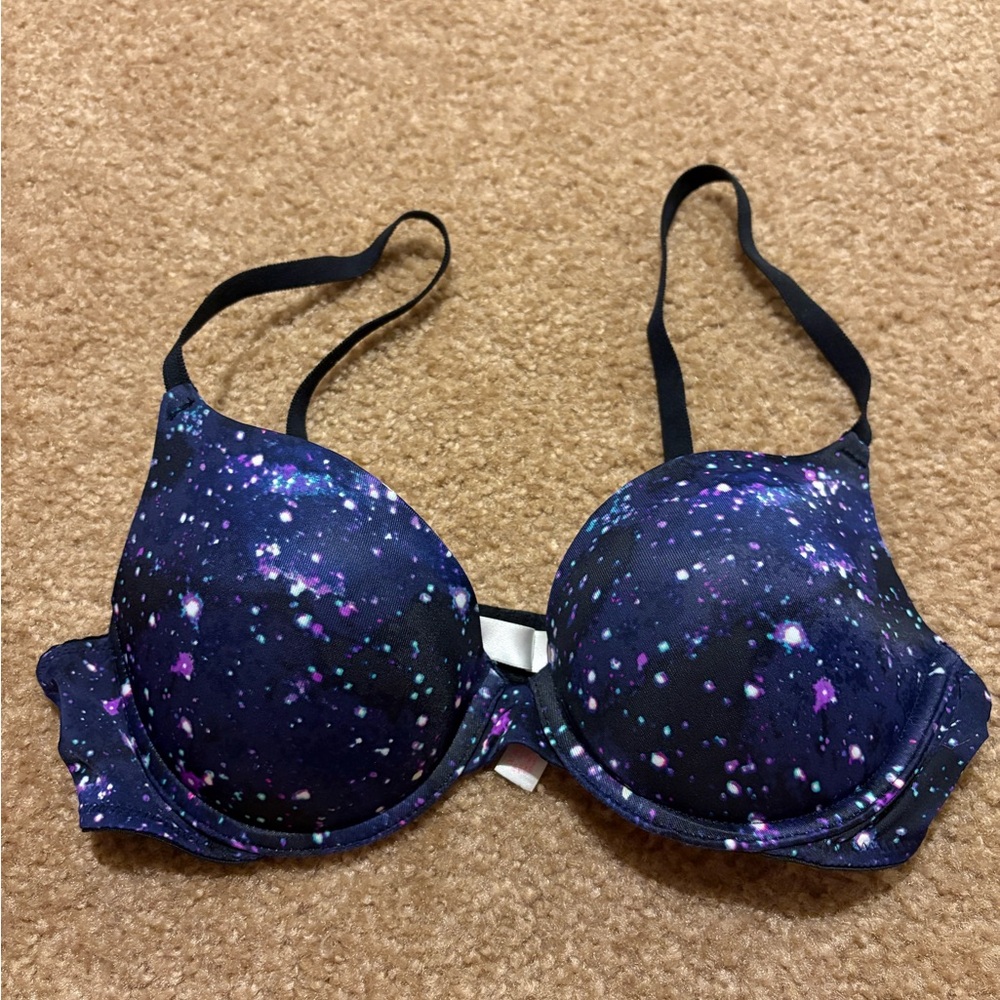 PINK Galaxy print push up bra, size 36B